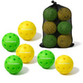 USAPA-Approved 6-Pack 40-Hole Outdoor Pickleballs with Mesh Carry Bag
