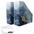 Cardboard Magazine File Holder Set - Desk Organizer for Files & Papers
