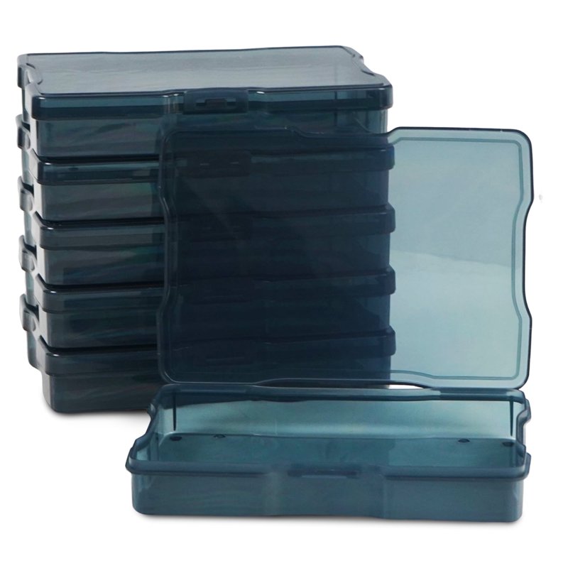 Stackable Craft Storage Containers - 6 Pack Black Art Supply Organizers