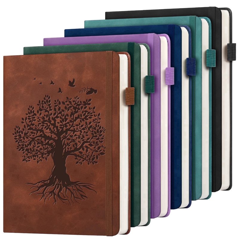 Leather A5 Journal Notebook for Women Men 200 Pages, Waterproof Cover, 6 Pack