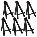 Mini Black Wood Display Easel Set of 6 - Small A-Frame Art & Sign Holders