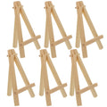 Mini Wooden Display Easels Pack of 6 - 8 Inch Tabletop Art Stands for Canvas & Signage