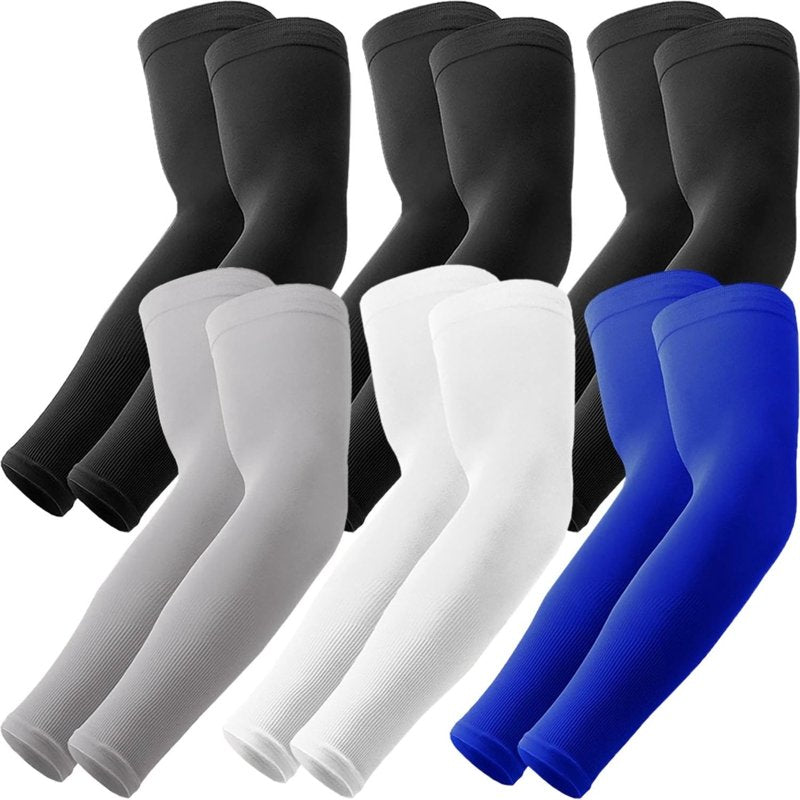 Cooling UV Sun Protection Arm Sleeves 6 Pairs - UPF 50+ Sport Compression