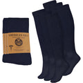 Diabetic Over The Calf Socks Non-Binding Cushioned Cotton Knee High Men Navy 6 Pairs