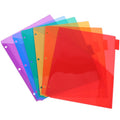 Multicolor Plastic Binder Dividers with Tabs for A4 & Letter Size Binders - 6 Pack