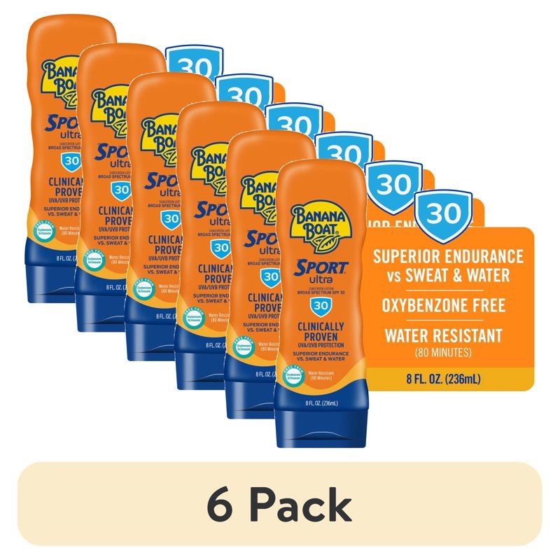 SPF 30 Sunscreen Lotion - 6 Pack, Water & Sweat Resistant, Broad Spectrum