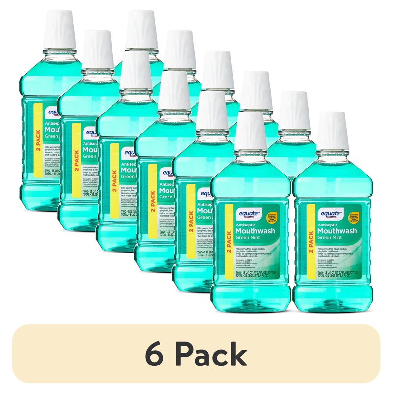 Antiseptic Mouthwash Green Mint Twin Pack 1.5L - Reduces Plaque & Gingivitis