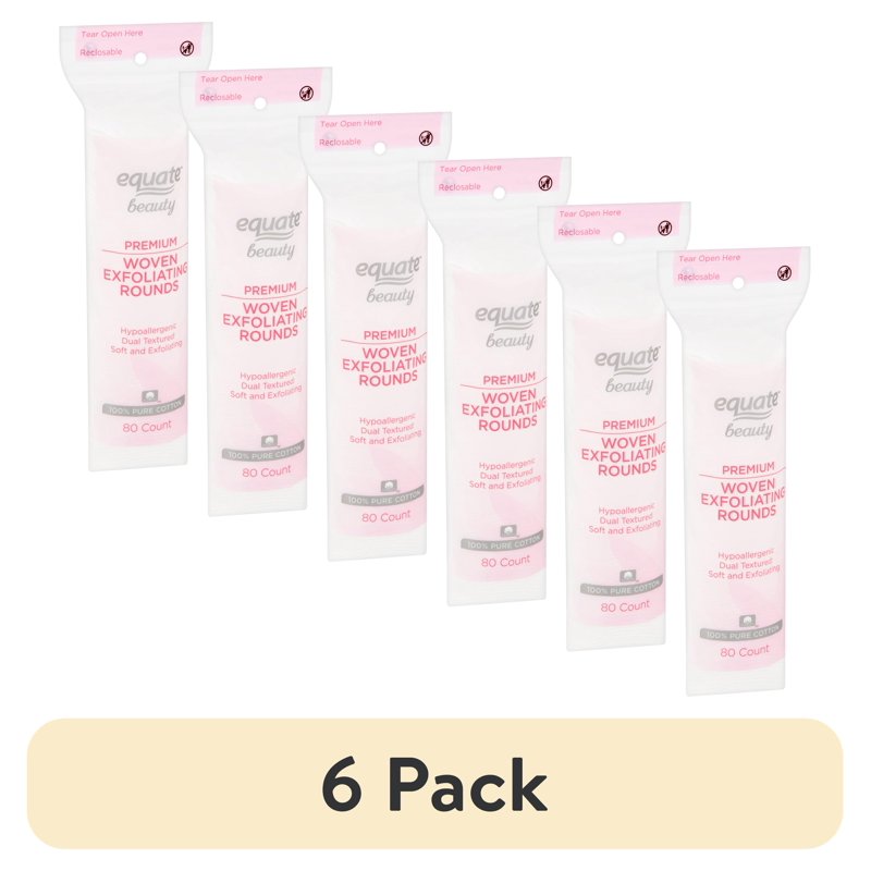 Exfoliating Cotton Rounds Pack - Gentle Dual-Textured Makeup Remover & Toner Pads