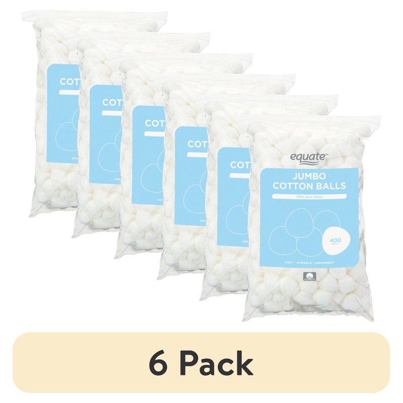 Jumbo Cotton Balls 400 Count - Soft, Absorbent, Multi-Purpose Cotton for Skin Care and DIY