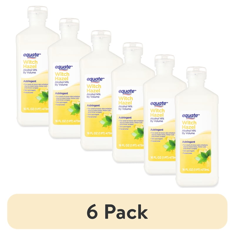 Witch Hazel Astringent - 16 fl oz - Pack of 6 for Skin Cleansing & Refreshing