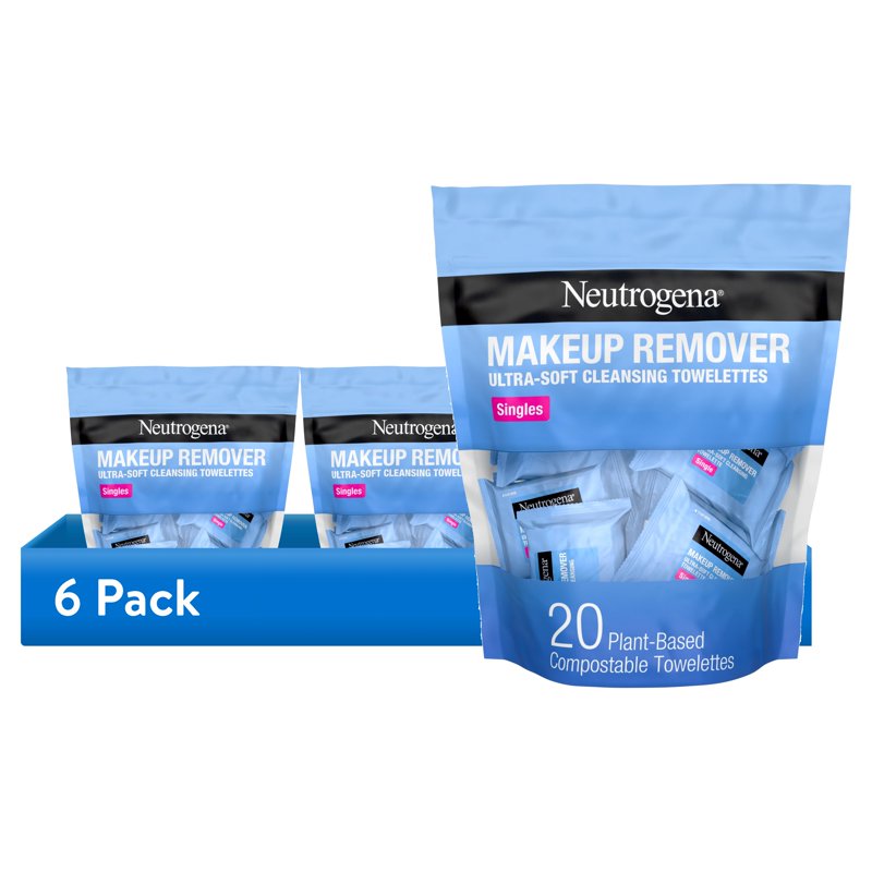 Micellar Makeup Remover Wipes - Gentle, Hypoallergenic, Travel-Size 20 Count