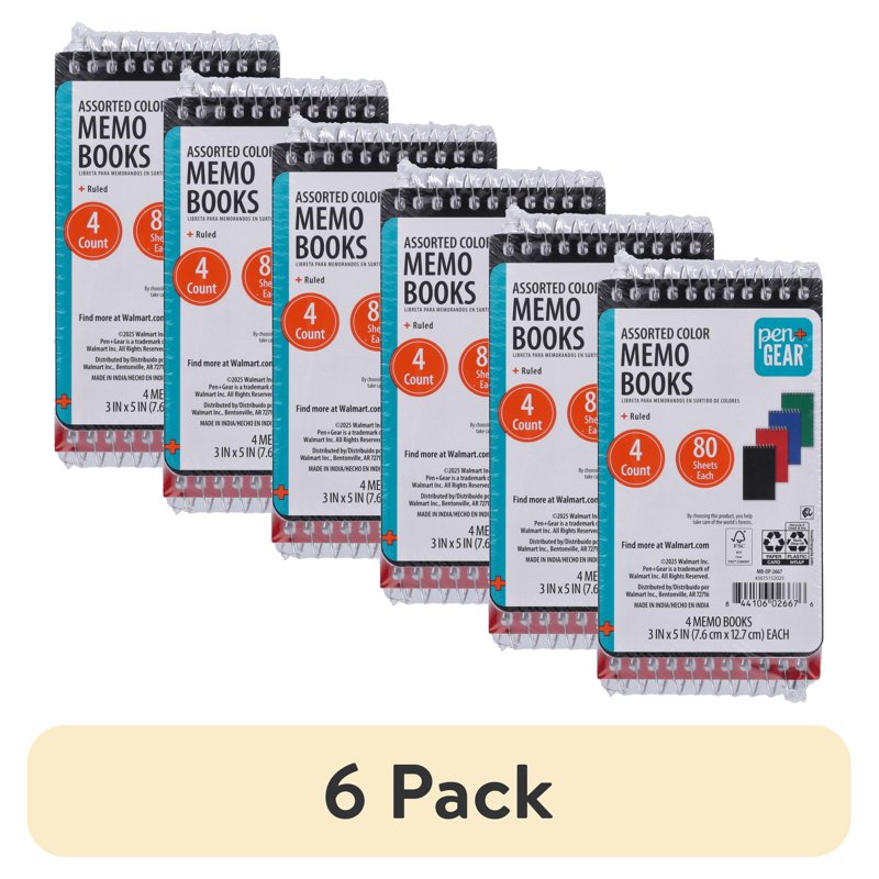 4 Pack Spiral Bound Ruled Memo Books 3 x 5 Inches - College & Office Supplies