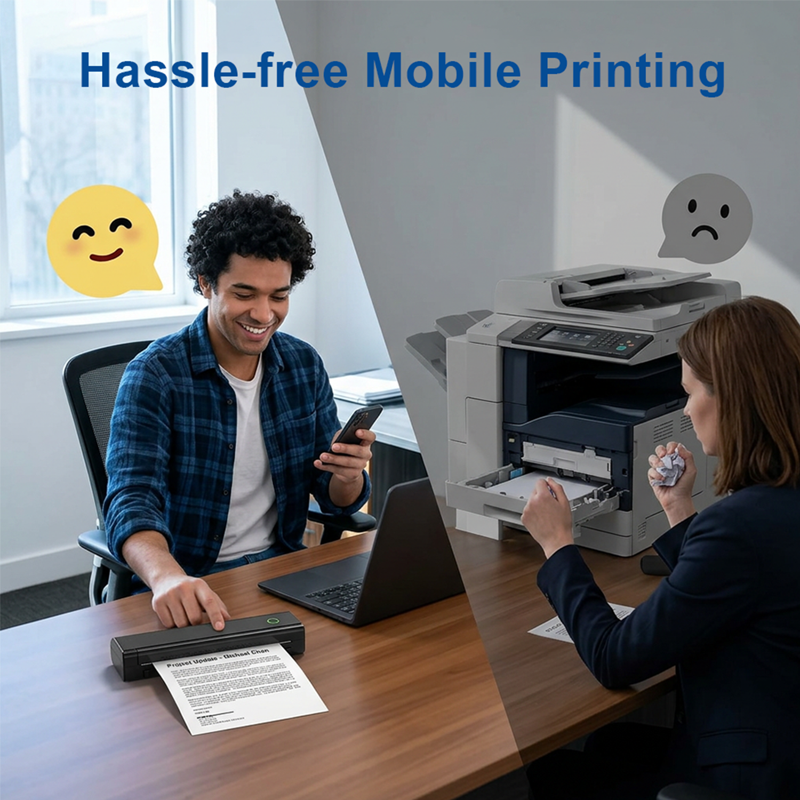 Portable Bluetooth Thermal Printer for Android iOS Laptops - Inkless Travel Office