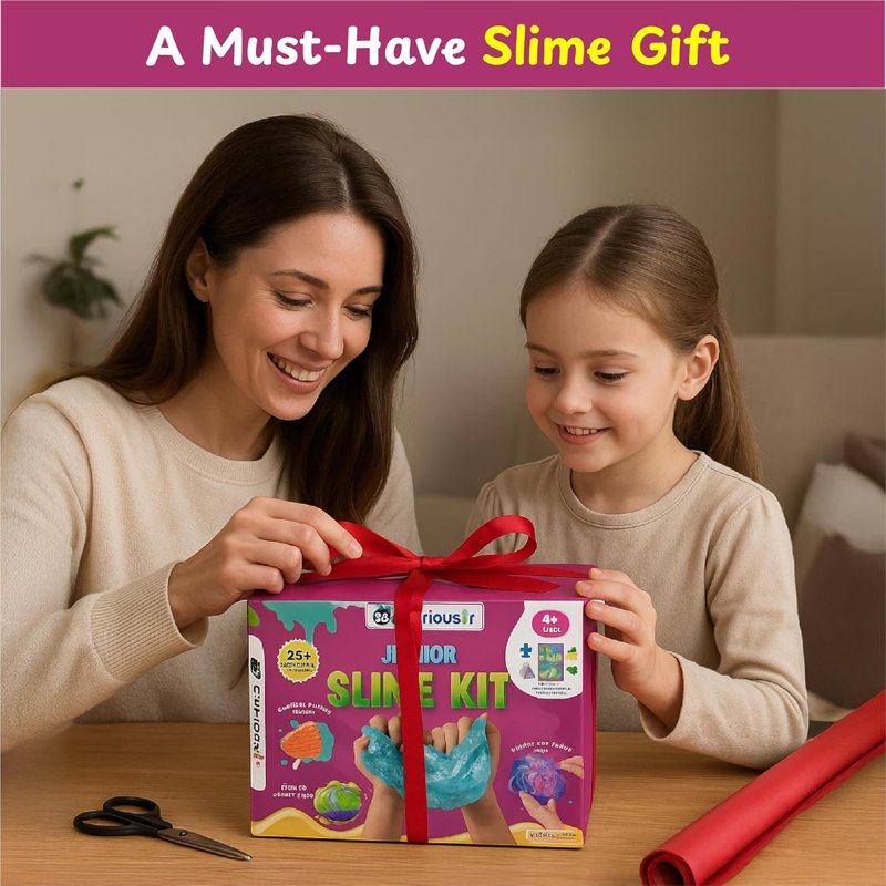 Kids Slime Making Kit with Glitter, Confetti & Molds – 15+ Activities for Ages 4+
