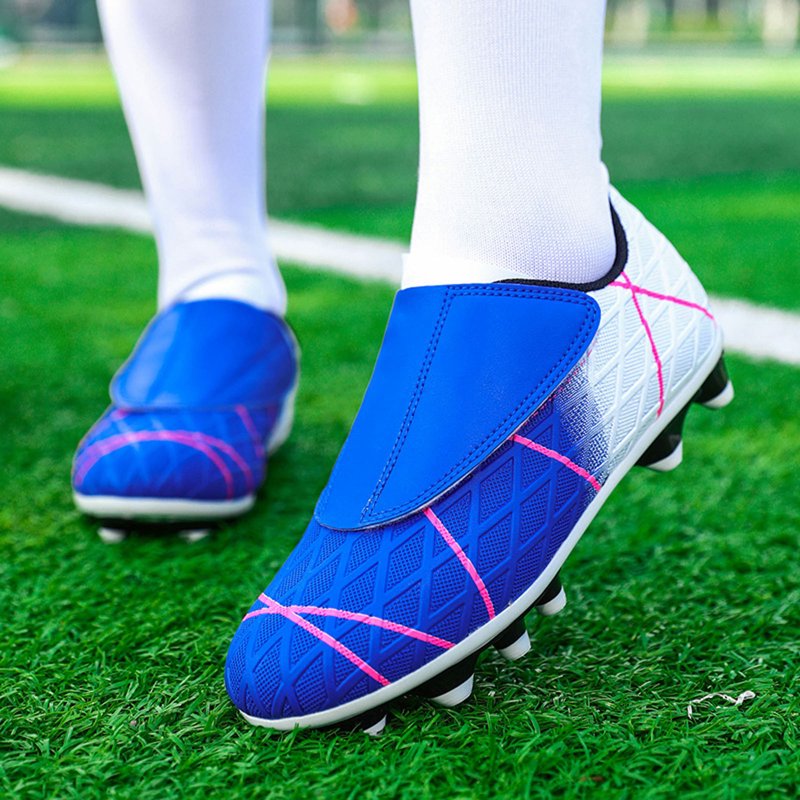 WeeBloom Z15-Blue1 Kids Soccer Cleats - Blue Unisex Outdoor Football Shoes, 1.5 Big Kid