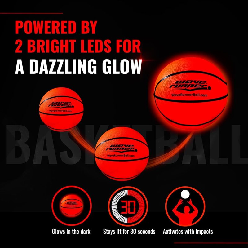 Light Up LED Basketball Glow in Dark Outdoor Sports Toy for Kids