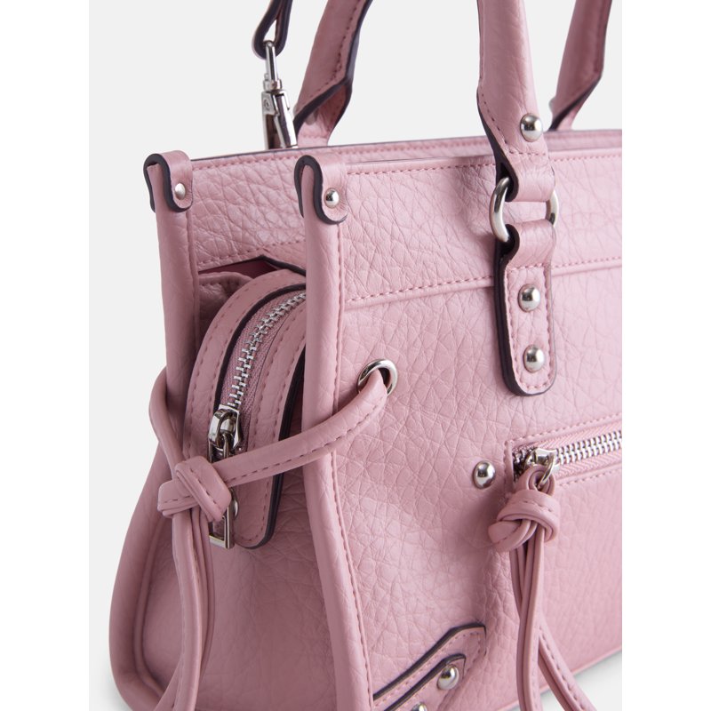 Women’s Square Tote Bag with Zip Pockets & Removable Crossbody Strap
