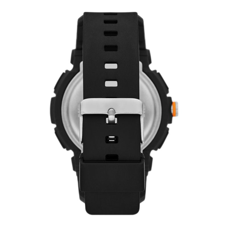 Men's Analog Digital Watch Set with Orange Strap and Water Resistance