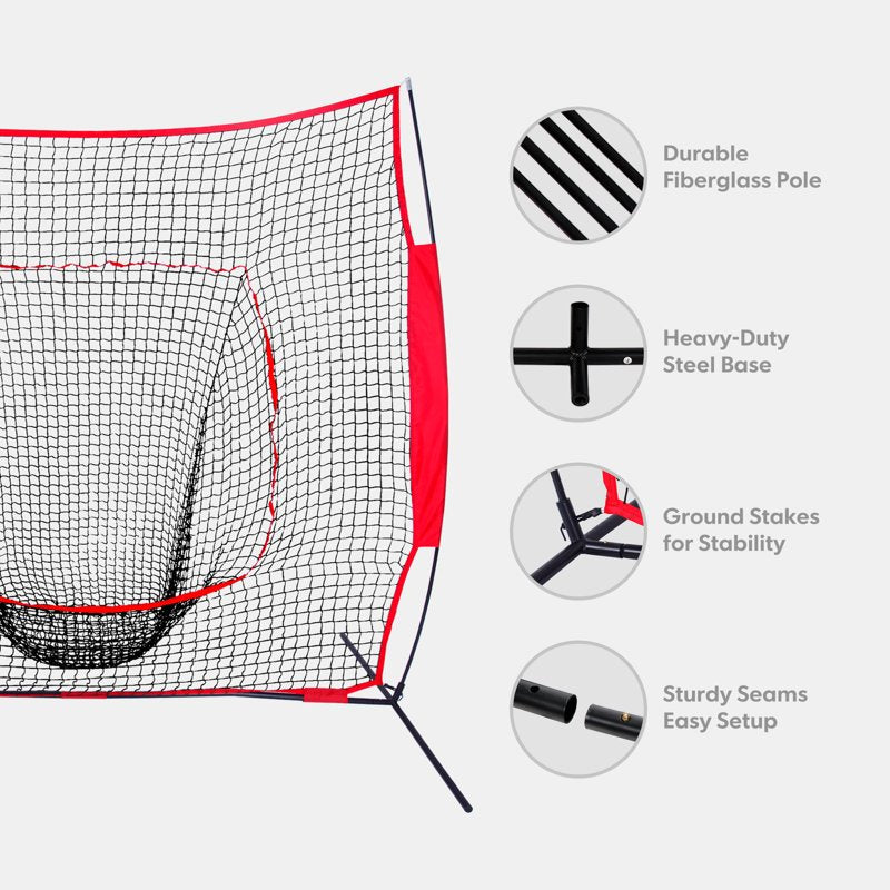 Portable Baseball & Softball Hitting Net 7x7ft with Carrying Bag - Practice & Training Equipment