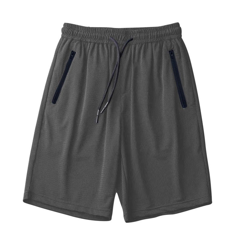 Women's Mesh Running Shorts Quick-Dry Ice Silk Activewear with Zipper Pocket