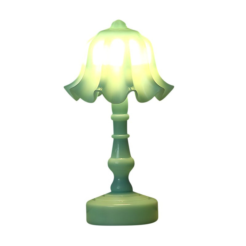 Small Cordless Bedside Lamp - 5.5 Inch Retro Night Light for Bedroom & Living Room
