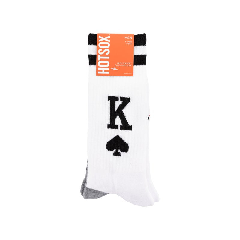 Men's Crew Socks 3-Pack with Vegas Lucky Design - Comfortable & Stylish