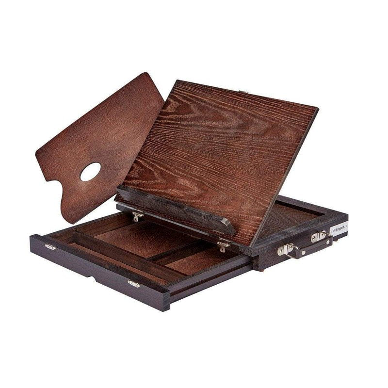 Wooden Tabletop Easel with Storage Drawer & Palette - Adjustable Art Stand