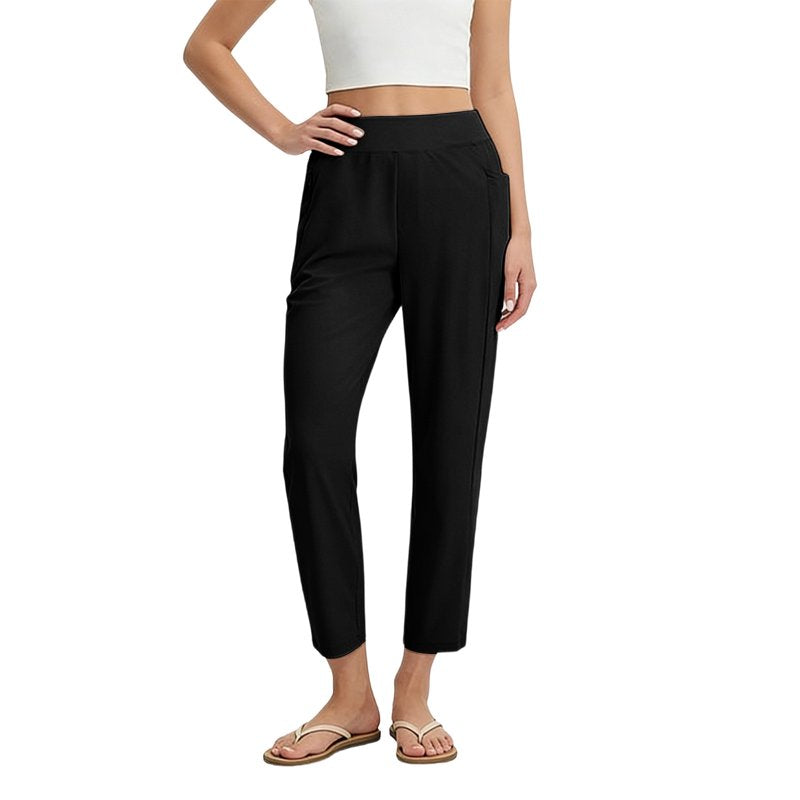 Women’s Casual High Waist Joggers with Pockets - Stretchy Solid Color Pants