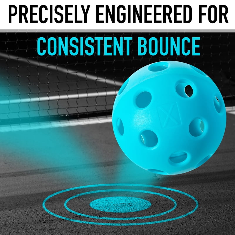 X-26 Indoor Pickleballs - 3 Pack, USAPA Approved Tournament Balls, Neon Blue