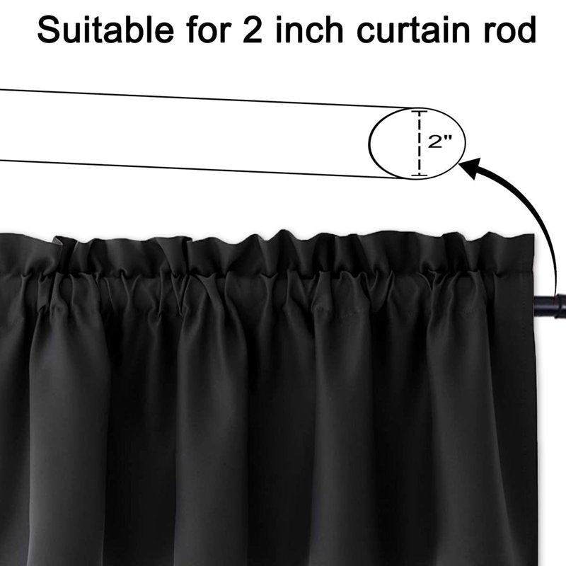 Blackout Window Valance Curtain for Kitchen and Living Room 57x18 Inches