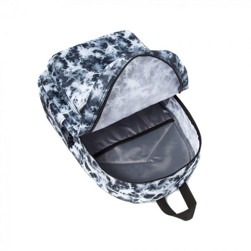 Marble-Print 18 Inch Backpack for Laptop & Tablet – Unisex Travel Daypack (K-Cliffs, Black/White Marble)