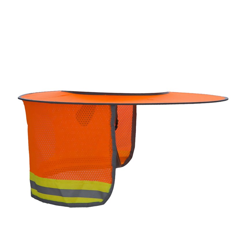 Yellow Hard Hat Sun Shade with Reflective Strips & Breathable Mesh - Construction & Outdoor Safety Cover