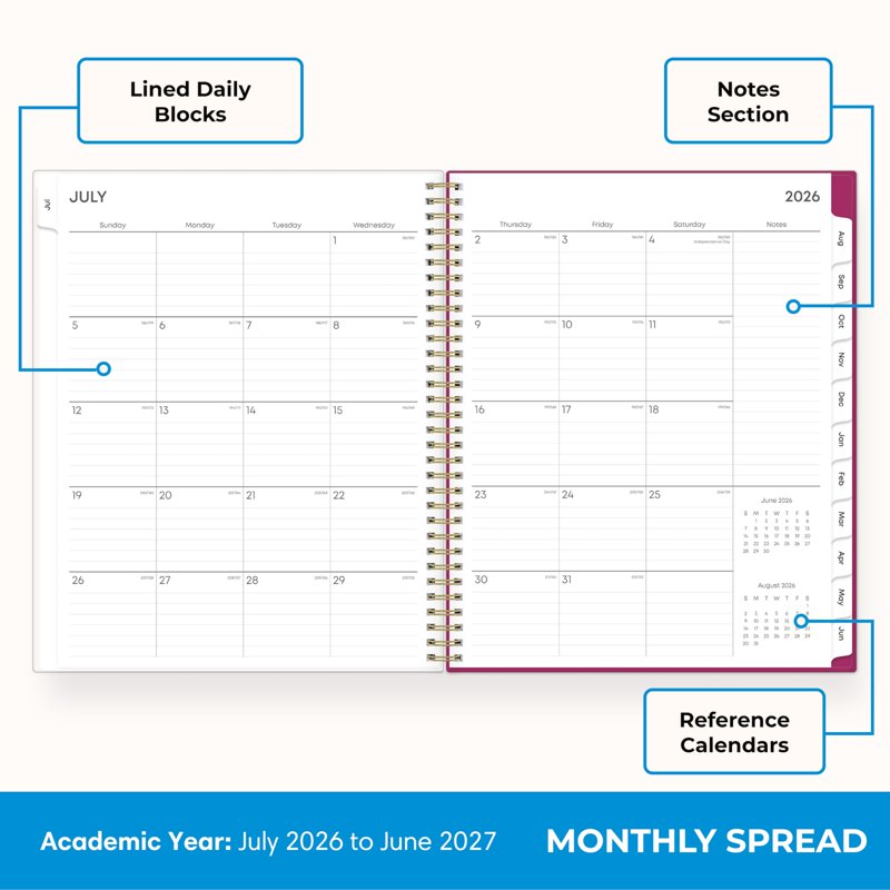 Academic Planner 2026-2027 | Blue Sky Mahalo Daily & Monthly Organizer