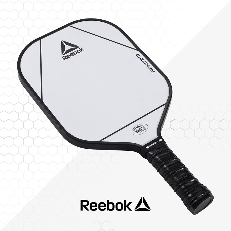 Reebok Pickleball Paddle - White, USAPA-Approved Lightweight Fiberglass