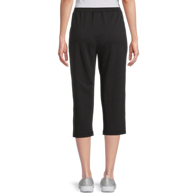 Women's Knit Capri Pants with Pockets and Drawstring Waist - Athletic & Casual
