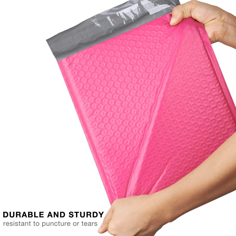 Pink Poly Bubble Mailers Envelopes 6.5 x 10 Inches - Extra Wide Shipping Bags