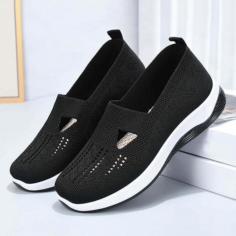 Orthopedic Breathable Flat Shoes for Women with Arch Support - Comfortable Slip-On Sneakers
