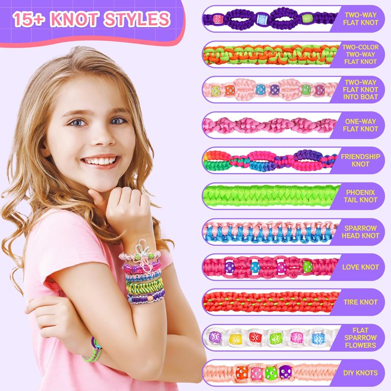 Friendship Bracelet Making Kit for Girls Ages 7-12 - Jewelry Craft Set with Beads & Loom