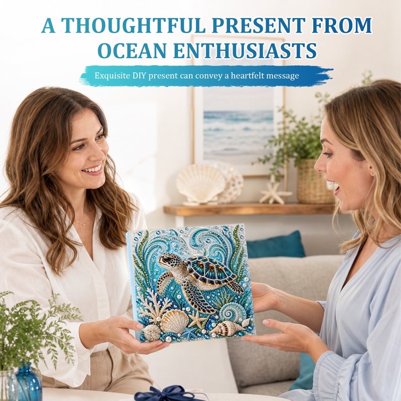 Variation of THIS listing: Ocean Theme Pearl Art DIY Kit 3D Turtle Diamond Painting with Frame