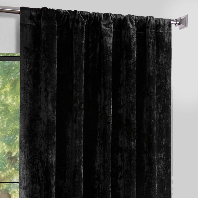 Luxurious Crushed Velvet Window Curtains - Room Darkening & Elegant Drapes