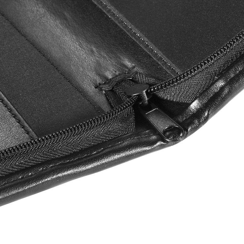 Leather Padfolio Portfolio Folder with Zippered Closure - 7x9.5 Inches