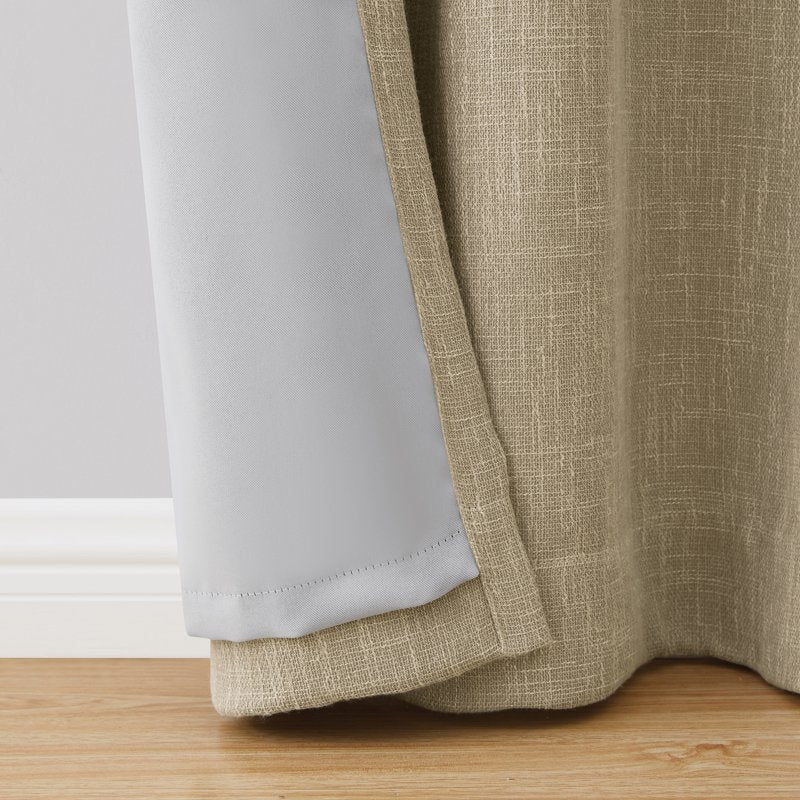 Blackout Window Curtain Panel with Grommet Top - Textured Fabric, Light Blocker