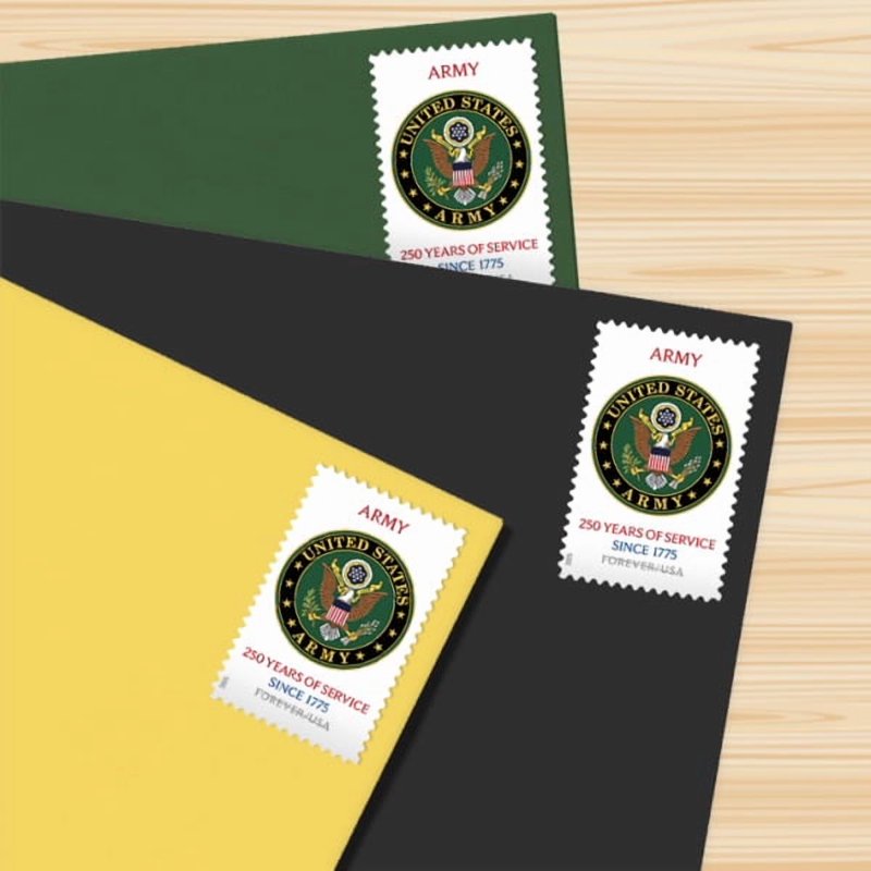 U.S. Army 250th Anniversary Postage Stamp Sheet of 20 - Patriotic Military Collectible