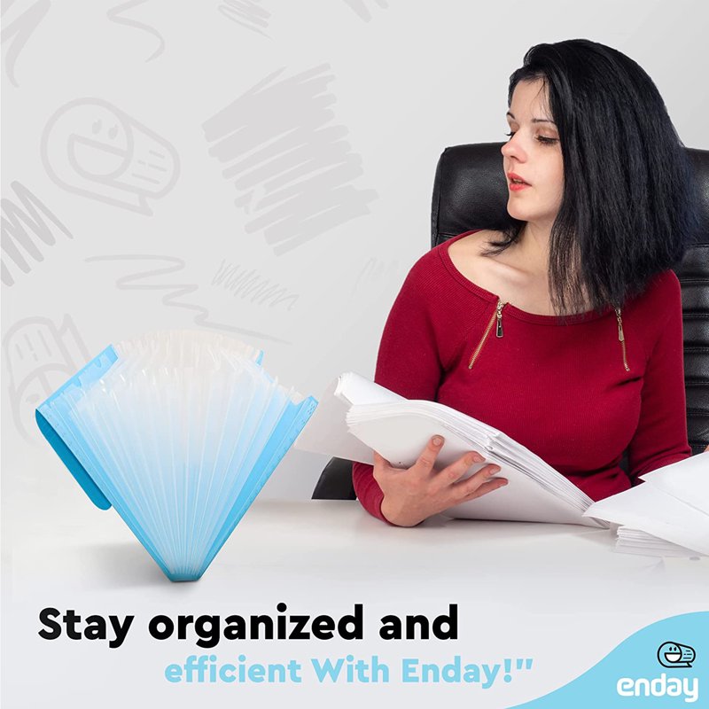 A4 Accordion Folder with Pockets - Document Organizer & Paper Storage