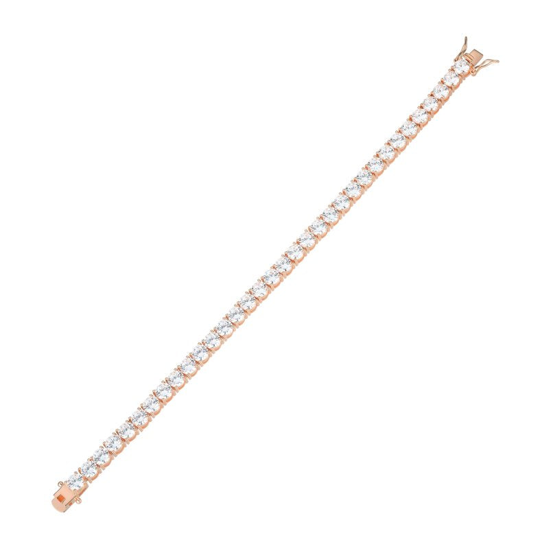 Cubic Zirconia Tennis Bracelet 14K Rose Gold Over Sterling Silver, 7.25 Inch