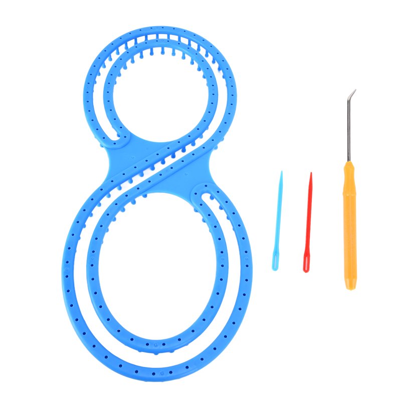 Plastic Knitting Kit with Crochet and Suture - Easy Craft Yarn Set for Scarves, Hats, Socks