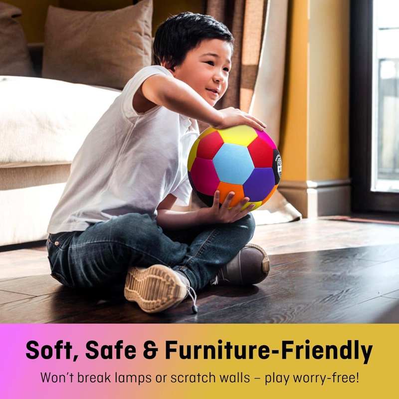 MIP Soft Indoor Soccer Ball – Size 4 with Cushioned Foam Core for Safe Indoor Play