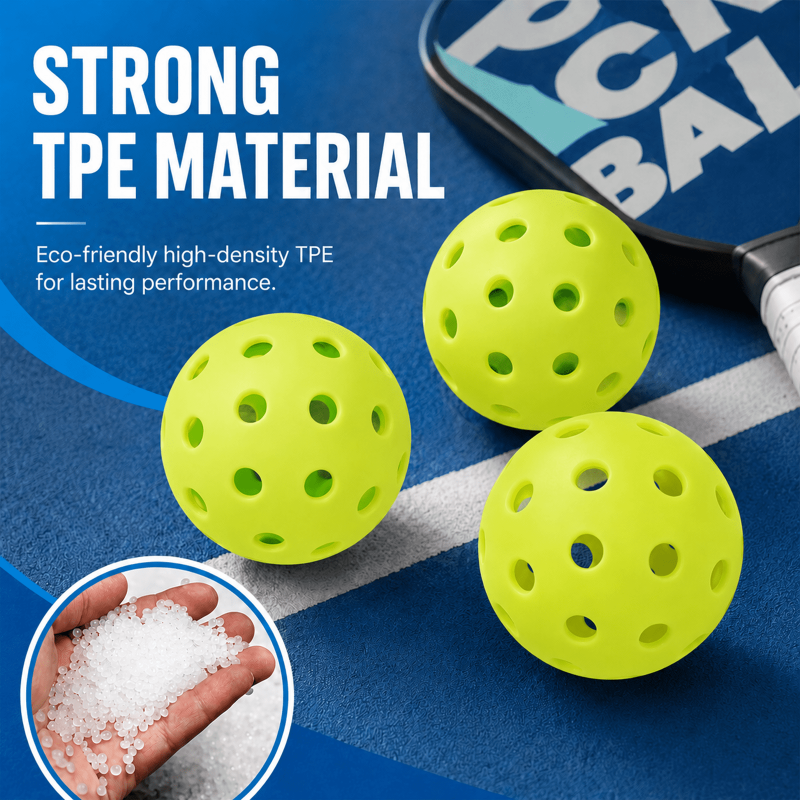Outdoor Pickleball Balls 12-Pack - 40-Hole, 74mm Durable with Mesh Bag