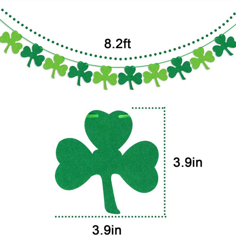 St Patrick's Day Decorations Shamrock Garland Banner for Irish Party Supplies