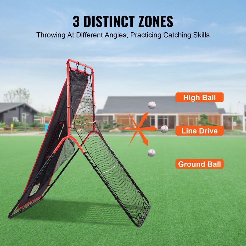 Baseball & Softball Rebound Net 3.5x4.5 ft PitchBack Trainer for Fielding & Throwing Drills